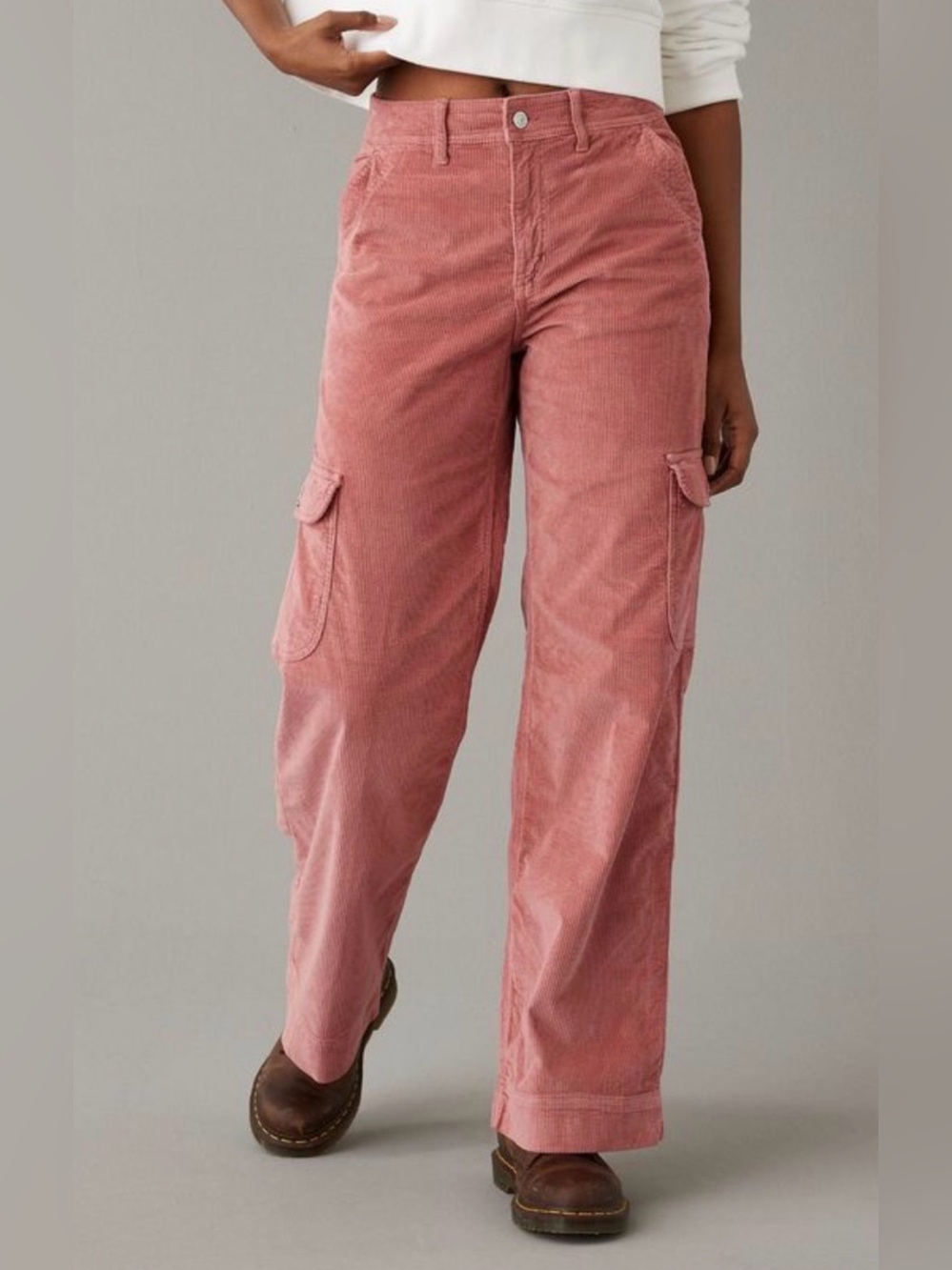 AE Super High-Waisted Baggy Corduroy Wide Leg Pants